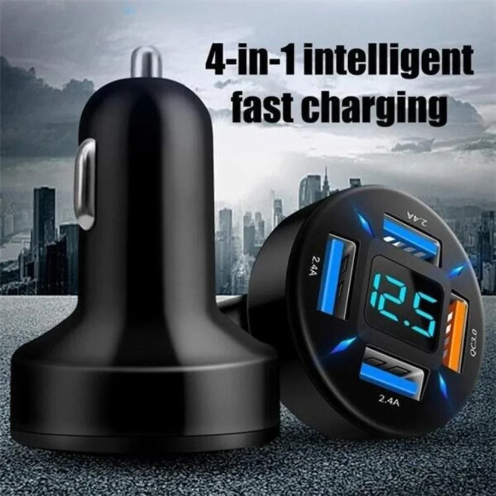 4 USB Port Super Fast Car Charger Adapter for iPhone Samsung Android Cell Phone